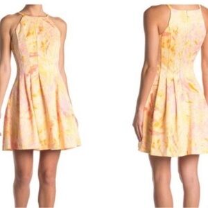 Vince Camuto  yellow, orange and pink  halter style dress size 6